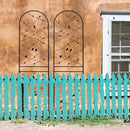 Metal Garden Trellis Rustproof Trellis for Climbing Plants Outdoor Flower Support Bird Deco (Black-4 Pack, 86.7"x19.7") by GreenHaven Gardens