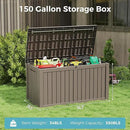 KAMABOKO Outdoor Storage Box, 150 Gallon Large Outdoor Resin Deck Box, Storage Waterproof Boxes Lockable Lid for Garden Tools, Pool Supplies, Patio Furniture and Cushions, Grey by GreenHaven Gardens