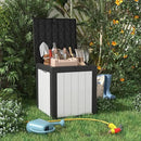 40 Gallon Resin Deck Box, Lockable Patio Outdoor Storage Box for Furniture, Garden Tools and Tools Storage, Waterproof Outside Storage Boxes - Black&White by GreenHaven Gardens