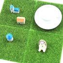 Elcoho 10 Pieces Fake Grass for Crafts Fairy Garden 6 x 6 Inches Artificial Garden Grass for Miniature Ornament Dollhouse DIY Decoration by CozyNest Decor
