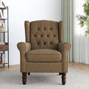Lumibee High Back Accent Chair,Upholstered Wingback Armchair with Solid Wood Legs for Small Spaces,Comfy Single Sofa Chair for Living Room,Bedroom,Office-Gray by CozyNest Decor