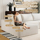 108" Sectional Couches for Living Room Modern Modular Sofa with L-Shape Couchs Upholstered Boneless Couch Deep Seat Sectional Couch with Chaise (White, Left Facing Chaise+2Seaters) by CozyNest Decor