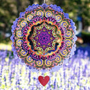 SteadyDoggie 12-Inch 3D Wind Spinners Outdoor - Mandala Purplerain Windmill Yard Decorations - Stainless Steel Laser Cut Ornament - Kinetic Garden Decor for Outside by GreenHaven Gardens
