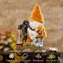 TERESA'S COLLECTIONS Fall Decor, Fall Gnomes Decor, Autumn Garden Gnomes Pumping Water with Solar Lights, Waterproof Resin Outdoor Fall Decor, Fall Gifts Outdoor/Indoor,9" by CozyNest Decor