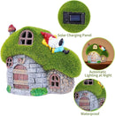 ILLUMINEW House Garden Statues with Solar Lights, LED Cute Flocked Fairy House with Gnomes Garden Figurine, Outdoor Patio Yard Lawn Decorations Gift by GreenHaven Gardens
