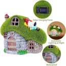 ILLUMINEW House Garden Statues with Solar Lights, LED Cute Flocked Fairy House with Gnomes Garden Figurine, Outdoor Patio Yard Lawn Decorations Gift by GreenHaven Gardens