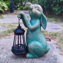 JOYBEE Garden Statues Rabbit with Solar Lantern Outdoor Decor-Rabbit Solar Figurines Lights Decorations for Patio Yard Lawn Ornaments-Gifts for Birthday Easter Housewarming by GreenHaven Gardens