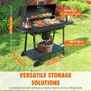 Realcook BBQ Barrel Charcoal Grill: Spacious Premium Outdoor Barbecue Grills with Side Tables - Perfect for Outdoor Cooking Backyard Grilling Patio Tailgating Camping Picnic and Party by GreenHaven Gardens