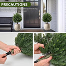 28" UV Resistant Artificial Shrubs for Outdoors - Real Looking Faux Bushes, Fake Cedar Trees, Outdoor Faux Ball Plants & Topiaries - Set of 2 Artificial Shrubs, Artificial Bushes for Garden Decor by GreenHaven Gardens