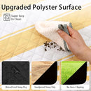 HX&OD Outdoor Picnic Blanket Extra Large, 80''*80'' Waterproof Picnic Mat with Stakes Foldable Camping Blanket Portable with Carry Strap for Beach Mat (Yellow& White, 80''*80'') by TinyTreasures Baby Boutique