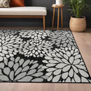 Beverly Rug Outdoor Rug 5x7 Modern Exotic Tropical Leaf Area Rugs for Indoor and Outdoor Patio Deck Porch Garden Water Resistant Washable Outside Carpet (5 x 7 Dark Gray) by CozyNest Decor