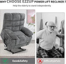 Power Lift Recliner Chair for Elderly People, Lay Flat Recliner with Vibration Massage and Lumbar Heating, Lift Chair with Infinite Position and 2 Remote Controls, Chenille Fabric Gray by CozyNest Decor
