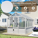 MUPATER 6 × 10 FT Cedar Wood Greenhouse for Outdoors, Outdoor Greenhouse With Polycarbonate Panels, Adjustable Vent Windows and Lockable Door, Wooden Walk-In Green House Kit for Garden, Lawn, Backyard by GreenHaven Gardens
