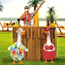 2 Set Hawaiian Luau Porch Goose Outfit for Lawn 23'' Plastic Goose Clothes Costume Summer Outdoor Decor(Dot Bikini) by GreenHaven Gardens