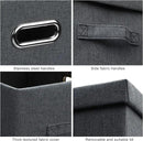 Medium 15" 21 Quart Collapsible Stackable Storage Bins with Lids, 5 Packs Dark Gray Foldable Fabric Closet Storage Boxes with Lids, Lidded Heavy-duty Linen Baskets(15x11x8) by CozyNest Decor