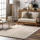 nuLOOM Jeni Solid Faux Rabbit Machine Washable Area Rug, Round 5, Beige by CozyNest Decor