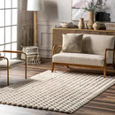 nuLOOM Jeni Checkered 6 Square Machine Washable Area Rug for Living Room Bedroom Dining Room Kitchen, Beige by CozyNest Decor