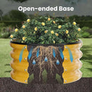 ZXZYHFTY Round Galvanized Raised Garden Bed kit,Yellow Outdoor Garden Raised Planter Box, Round Large Metal Raised Garden Beds for Vegetable 2 * 2 * 1ft 1 Pack by GreenHaven Gardens