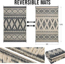 OLANLY Outdoor Rug Waterproof 9x18 ft, Reversible Outdoor Plastic Straw Rug, Boho Patio Rug, Indoor Outdoor Carpet, RV Mat Outside for Patio, Camp, Picnic, Balcony, Deck, Backyard, Black & Beige by GreenHaven Gardens