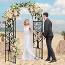 Evergreen Plow & Hearth Tree of Life Garden Arbor - 7 Feet Tall | Slim Metal Arch with Iron Trellis for Climbing Plants | Elegant Wedding Arbor | Outdoor Patio & Garden Decor by GreenHaven Gardens