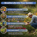 Organo Republic 16 Perennial Wildflower Seeds Mix for Indoor & Outdoors. 100,000+ Non-GMO, Heirloom Wildflower Garden Seeds, 4oz Packet for Growing Wild Flowers to Attract Bees, Butterflies & Birds by GreenHaven Gardens