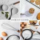 Country Kitchen Non Stick Silicone Utensil Set with Rounded Wood Handles for Cooking and Baking, 8 Piece Set, White by CozyNest Decor