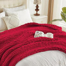 Carriediosa Chunky Knit Throw Blanket 60" X 80" Twin, 100% Hand Made Large Chenille Loop Yarn Soft Fluffy Throws for Couch Sofa Bed, Big Crochet Cozy Heavy Thick Cable Woven Blankets, Red by CozyNest Decor