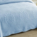 MarCielo 3-Piece 100% Cotton Oversized Bedspread Lightweight Quilt Coverlet Embroidery Farmhouse Bedding Set (Tf Light Blue, Oversized King (118"x106")) by CozyNest Decor