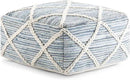 SIMPLIHOME Cowan Boho Square Pouf in Blue, Natural Handloom Woven for the Living Room, Bedroom and Kids Room by CozyNest Decor
