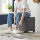 SONGMICS 15 Inches Cube Storage Ottoman, Bedroom Bench with Storage, Foot Stool with Feet, Holds Up to 660 lb, Dark Gray ULSF14GYZ by CozyNest Decor