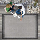 CAMILSON Indoor Outdoor Rug, 6x9 Bordered Gray Modern Area Rugs for Indoor and Outdoor Patios, Kitchen and Hallway Mats, Washable Porch Deck Outside Carpet (Bordered Grey, 6 x 9) by GreenHaven Gardens