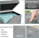 Sorbus Storage Ottoman Bench – Collapsible/Folding Bench Chest with Cover – Perfect Toy and Shoe Chest, Hope Chest, Pouffe Ottoman, Seat, Foot Rest, – Contemporary Faux Suede (Gray) by CozyNest Decor