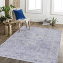 Maval - 4' X 6' Area Rug Washable - Blue / Cream
