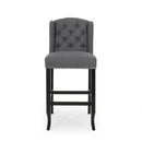 Vienna - Contemporary Fabric Tufted Wingback Counter Stools (Set of 2)