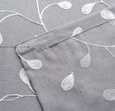 MIUCO Floral Embroidery Semi Sheer Curtains Faux Linen Grommet Curtains for Bedroom 52 x 63 Inch 2 Panels, Grey by CozyNest Decor