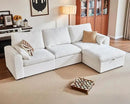 Oversized Modular Sofa Comfy Cloud Couch with Storage, Extra Deep Plush Sectional Sofa Set for Living Room, Covers Washable, Chenille, Olar (White, 4-Seater with Ottoman, l-Shaped) by CozyNest Decor