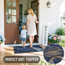 Yimobra Welcome Mat Outdoor Indoor, All-Season Waterproof Front Door Mat Outside Entrance, All-Weather Heavy Duty Non-Slip Doormat, Low Profile Porch Patio Entrance Mats, 47x24, Blue by CozyNest Decor