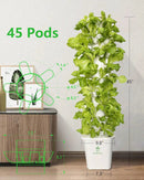 Hydroponic Tower Growing System，45 Pods Vertical Garden，Suitable for Indoor and Greenhouse, Grow Herbs and Vegetables，Houseplant Farming with Water Circulation and Automatic Timer by GreenHaven Gardens