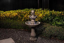 Outdoor Water Fountain –42.2 in. Tall Large Floor-Standing Outside Fountains with 3 Tier Elegant Waterfall Feature for Garden, Yard, Patio, Home Decor (Grey) by GreenHaven Gardens