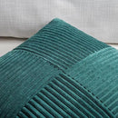 Fancy Homi Set of 2 Teal Boho Long Lumbar Body Decorative Throw Pillow Cover 14x36 Inch for Bed Couch Bedroom Bench, Soft Patchwork Corduroy Textured Pillow Case, Rustic Farmhouse Room Décor by CozyNest Decor
