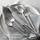 over&back 20pc Hand-Forged Flatware Cutlery Set - Comes with 4 Dinner Forks, 4 Salad Forks, 4 Dinner Knives, 4 Dinner Spoons, and 4 Teaspoons - Dishwasher-Safe - 18/8 Stainless Steel by CozyNest Decor