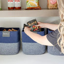NaturalCozy 13 Inch Cube Storage Bins Cotton Rope Woven Baskets for Organizing 3-Pack | 13 x 13 Storage Cubes | Fabric Square Storage Baskets for Shelves Organizer, Kids Toy Bins, Closet Baby Nursery by CozyNest Decor