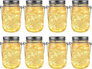 GIGALUMI Solar Mason Jar Lights, 8 Pack 30 Led String Fairy Lights Garden Lights Outdoor Waterproof Metal Lid Hanging Solar Lanterns for Outdoor, Garden, Patio, Lawn, Balcony Decoration by GreenHaven Gardens