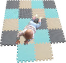 MQIAOHAM® 18 Pieces Puzzle Play Mats, Soft Baby Play Mat, Kids Interlocking Foam Floor Tiles, Toddlers Carpet Playmats G301018-108110112 by TinyTreasures Baby Boutique