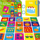 Food Flashcards, 50 Double-Sided Cards, Veggies, Fruits, Snacks, Desserts, Grain Cards Educational Learning Tools for Preschool and Toddlers Learning (2 Reclosable Rings Attached) by TinyTreasures Baby Boutique