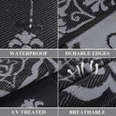 Pauwer Waterproof Outdoor Rug 6x9, Reversible Plastic Straw Patio Camping Rug, Indoor Outdoor RV Mat Carpet for Deck, Camper, Porch, Balcony, Backyard, Picnic, Boho Black Grey by GreenHaven Gardens