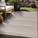 Stripe Outdoor Rug 8x10 Washable Outside Carpet for Indoor Patio Porch Waterproof Easy Cleaning Non Shedding Area Rugs Beige 8 x 10 by CozyNest Decor