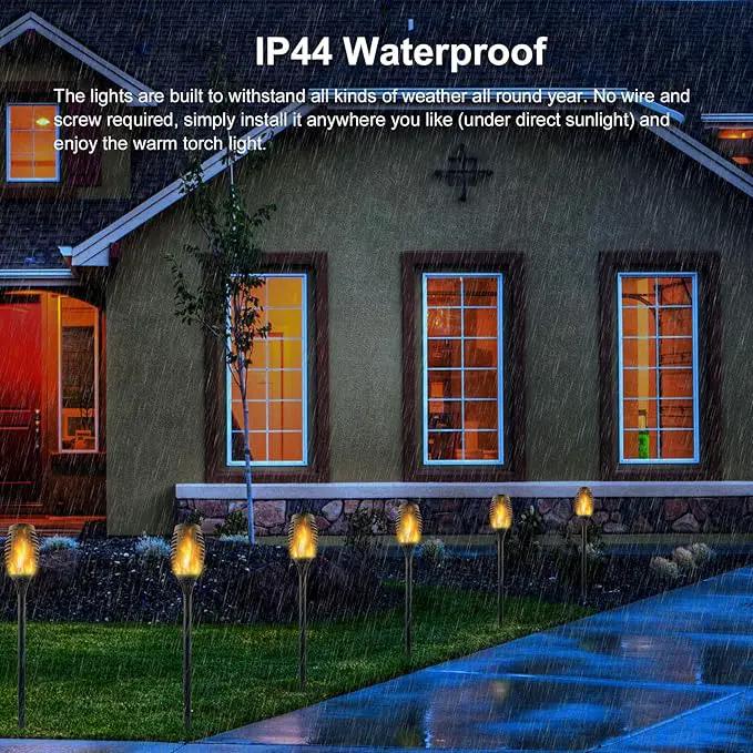 16 Pack Upgraded Solar Lights Outdoor, Mini Solar Torch Lights with Flickering Flames, Waterproof Landscape Decoration Dancing Flame Lights for Garden Pathway Yard, Auto On/Off Dusk to Dawn, photo 5 of 7