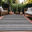 Stripe Outdoor Rug 8x10 Washable Outside Carpet for Indoor Patio Porch Waterproof Easy Cleaning Non Shedding Area Rugs Dark Gray 8 x 10 by CozyNest Decor
