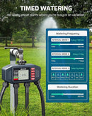 DEWENWlLS Sprinkler Timer, 4 Zone, Outdoor Faucet lrigation, Rain Delay & Manual, Programmable Water Hose Timer for Holiday, Garden, Lawn, Vegetable Gardening, Potted Flowers by GreenHaven Gardens